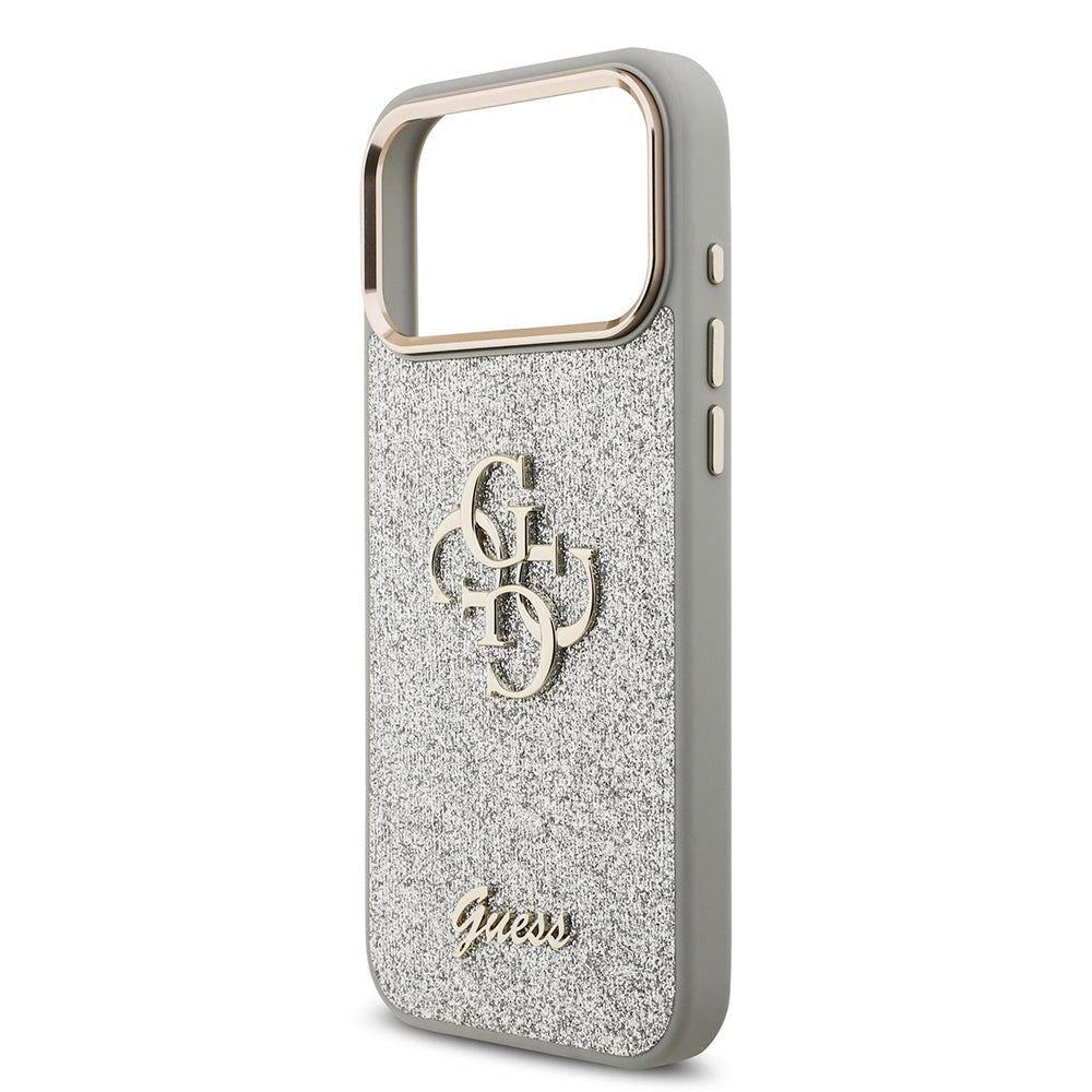 Guess iPhone 17 Pro Max Orjinal Lisanslı 4G Büyük Metal Kamera Çerçeveli ve Logolu Glitter Kılıf Guess iPhone 17 Pro Max Orjinal Lisanslı 4G Büyük Metal Kamera Çerçeveli ve Logolu Glitter Kılıf